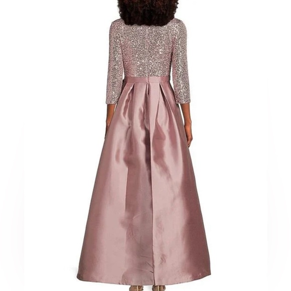 ELIZA J Womens Mauve Sequin Bow satin Gown Dress 10 - Picture 2 of 2